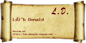 Löb Donald névjegykártya